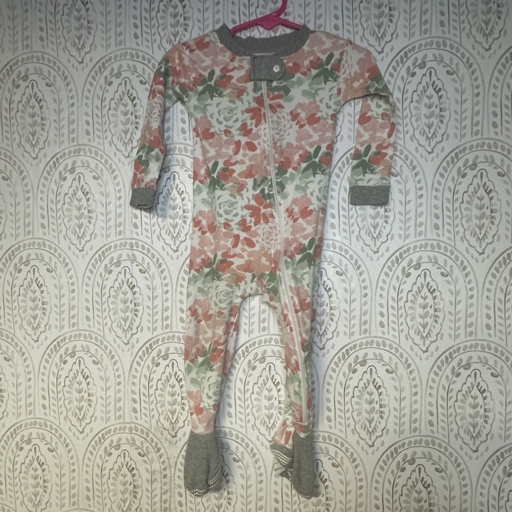 Burt's Bees Baby Tossed Succulent Footed Coverall Organic‎ Cotton One Piece 12M